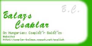 balazs csaplar business card